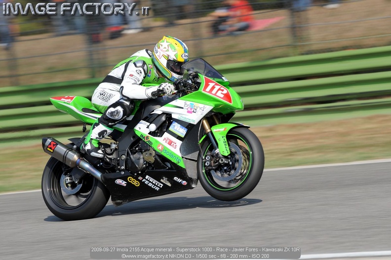 2009-09-27 Imola 2155 Acque minerali - Superstock 1000 - Race - Javier Fores - Kawasaki ZX 10R.jpg